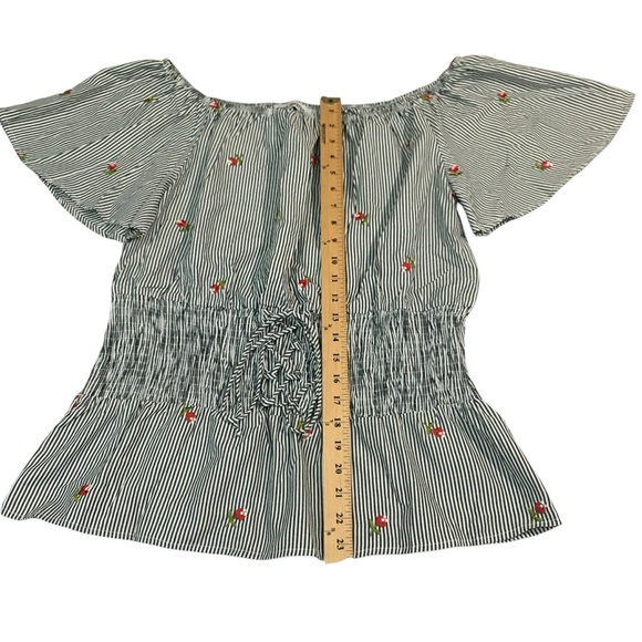 Roommates Striped Floral Lace Up Top Blouse - Women’s 1X NWT - Picture 4 of 15